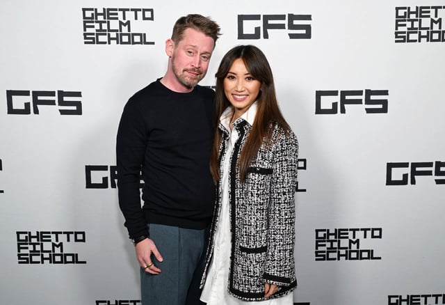 Macaulay Culkin and Brenda Song pose together at the 2023 GFS Fall Benefit in Santa Monica, California.