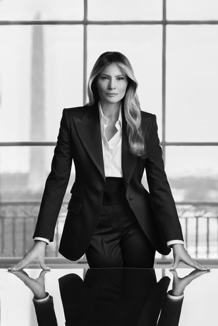 Melania Trump, First Lady, released an official black and white portrait on Monday.