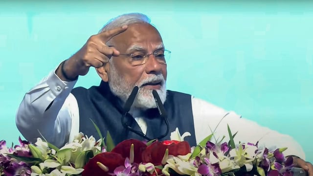 Prime Minister Narendra Modi addresses during the 'Utkarsh Odisha' - Make in Odisha Conclave, in Bhubaneswar. 