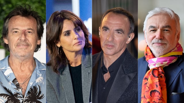 Jean-Luc Reichmann, Faustine Bollaert, Nikos Aliagas et Pascal Praud.