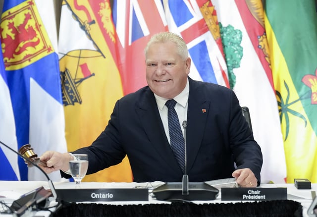Ontario Premier Doug Ford hosts a meeting during the fall meetings of Canada's premiers hosted by Ontario in Toronto, Monday, Dec. 16, 2024. 