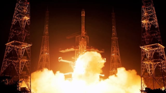 Sriharikota: ISRO's 100th launch, Geosynchronous Satellite Launch Vehicle (GSLV-F15) carrying navigation satellite NVS-02 lifts off, from Satish Dhawan Space Centre.