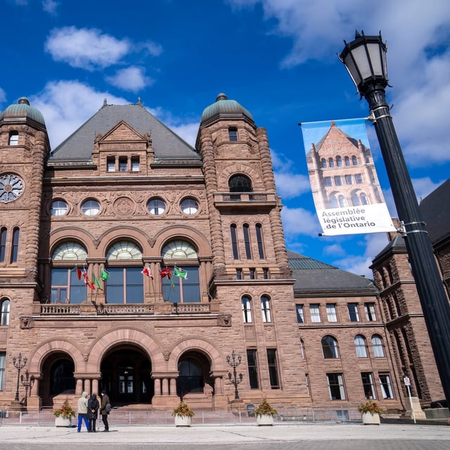 Ontario's auditor general says the provincial government spent three times the amount of money on government advertising in the last fiscal year as it did the year before that - the highest amount ever. Queen’s Park is seen in Toronto, Monday, Feb. 20, 2023. THE CANADIAN PRESS/Frank Gunn