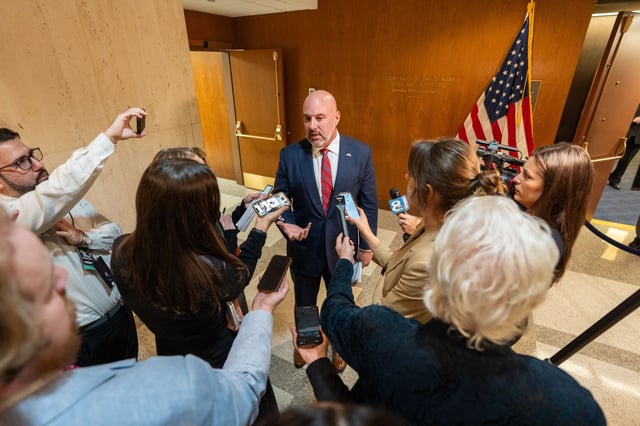 Sen. Blaise Ingoglia speaks to the media after the Senate adjourned its floor session Monday, Jan. 27, 2025. Ingoglia, a strong ally of DeSantis, carried most of the governor&#39;s immigration bills that his fellow legislators rejected. (Alicia Devine/Tallahassee Democrat)