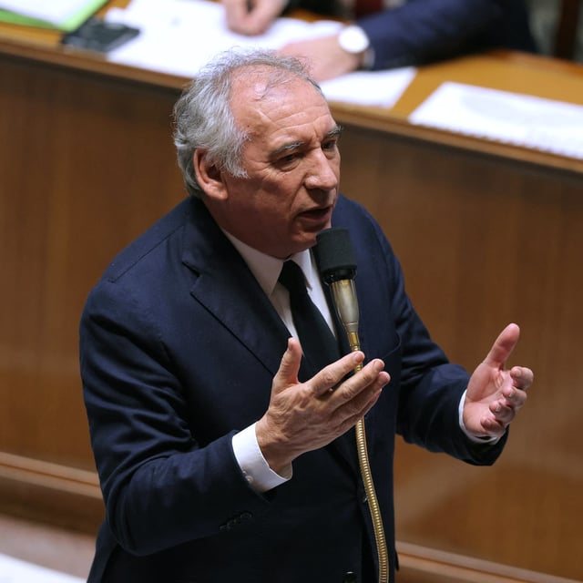 France's Prime Minister Francois Bayrou speaks  during a session of questions to the government at the National Assembly, France's lower house fo parliament, in Paris, on January 28, 2025. (Photo by Thomas SAMSON / AFP) (Photo by THOMAS SAMSON/AFP via Getty Images)