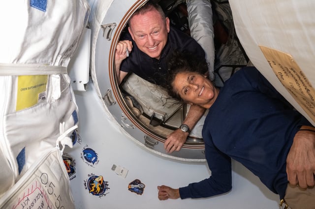 NASA astronauts Butch Wilmore and Suni Williams on the ISS.