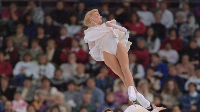 La patineuse artistique Evgenia Shishkova lors des Championnats du monde, le 19 mars 1996.