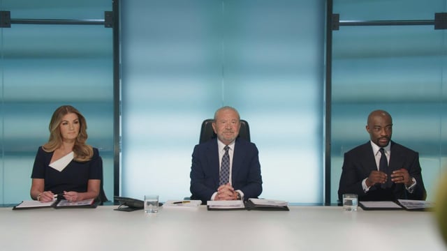The Apprentice is back with Baroness Karren Brady, Lord Sugar and Tim Campbell MBE, from left to right, presiding over boardroom proceedings
(Photo: BBC/FremantleMedia Ltd)