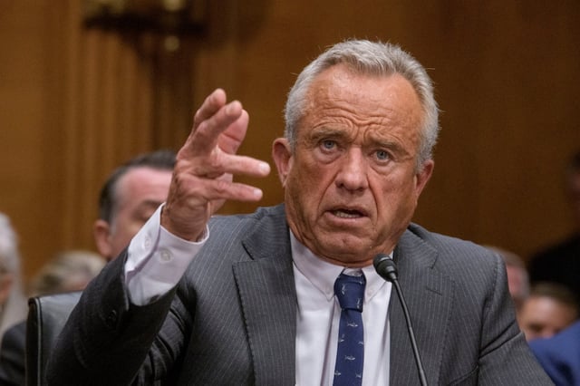 Robert F. Kennedy, Jr., President Trump’s nominee to serve as Secretary of Health and Human Services testifies during a Senate Committee on Health, Education, Labor and Pensions hearing for his pending confirmation on Capitol Hill, Thursday, Jan. 30, 2025, in Washington. (AP Photo/Rod Lamkey, Jr.)
