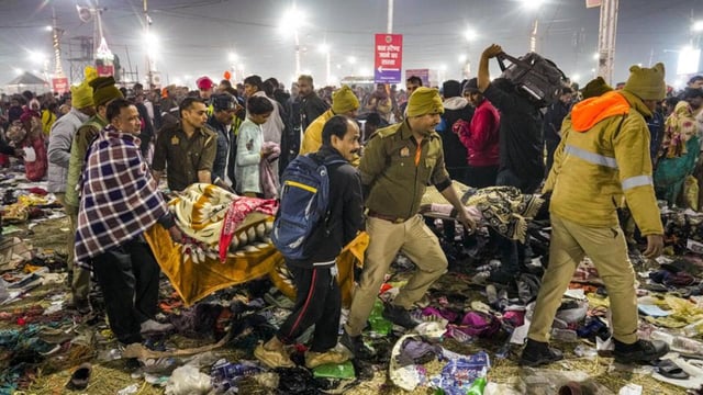 A pre-dawn stampede on the holiest day of the Maha Kumbh in Prayagraj district of Uttar Pradesh on Wednesday killed at least 30 people and injured another 60 (PTI)