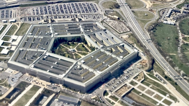 FILE: An aerial photograph taken on March 8, 2023 shows The Pentagon.