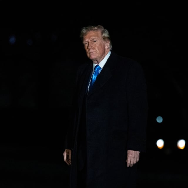 President Donald Trump arrives at the White House in Washington on Sunday, Feb. 2, 2025. (Anna Rose Layden/The New York Times)