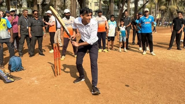 Rishi Sunak visited Mumbai and took part in a tennis ball cricket match at Parsee Gymkhana.
