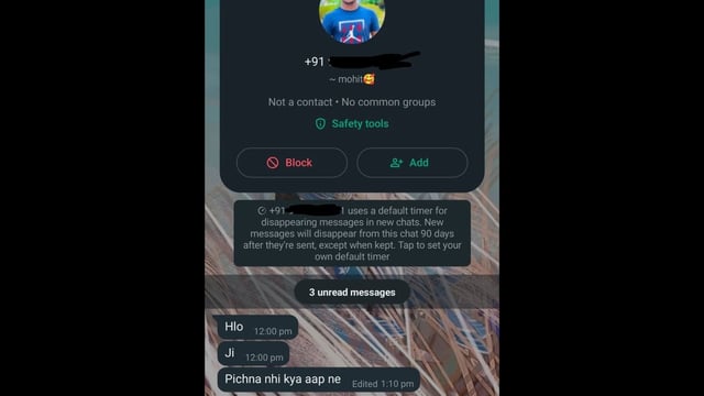 A woman allegedly received these texts from a Rapido rider. 