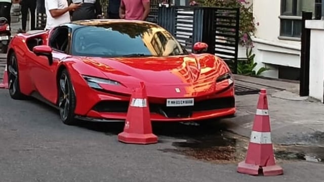 Ferrari car among the high-end vehicles that were seized in Bengaluru recently. 