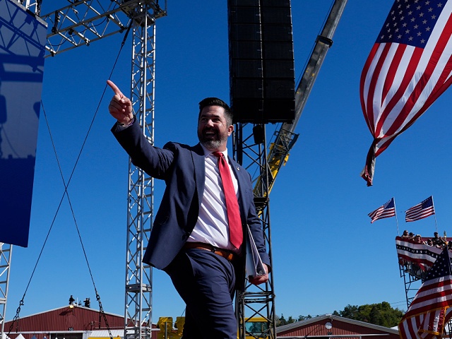 Sean Parnell arrives to speak at a campaign event for Republican presidential nominee former President Donald Trump at the Butler Farm Show, Saturday, Oct. 5, 2024, in Butler, Pa. (AP Photo/Alex Brandon)