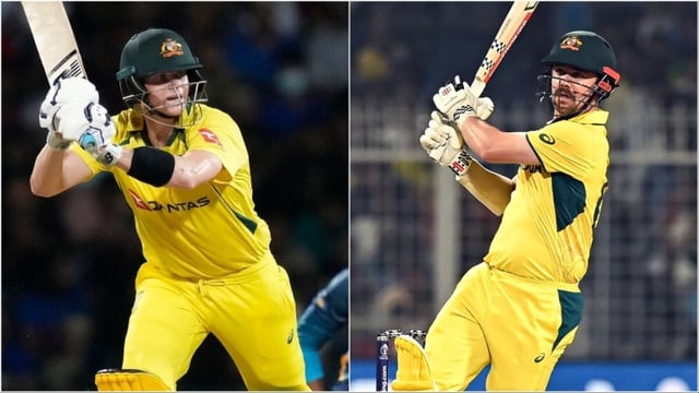 Steve Smith (L) or Travis Head could lead Australia in Champions Trophy, should Pat Cummins remain unavailable