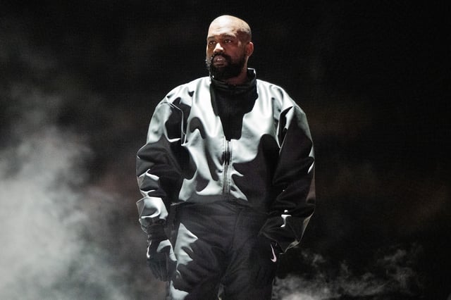 Rapper Kanye West performs onstage during the &#34;Vultures 1&#34; playback concert during Rolling Loud 2024 at Hollywood Park Grounds on March 14, 2024 in Inglewood, California.