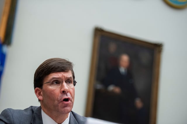U.S. House Armed Services Committee receives testimony from Defense Secretary Mark Esper on Pentagon's fiscal year 2021 budget request in Washington, U.S., February 26, 2020. REUTERS/Amanda Voisard/File Photo