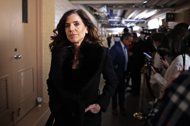 Rep. Nancy Mace (R-SC) heads for a House Republican caucus meeting in the basement of the U.S. Capitol on December 20, 2024 in Washington, DC.