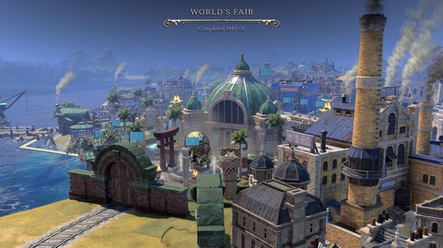 The World’s Fair Wonder during its completion in Civilization 7.