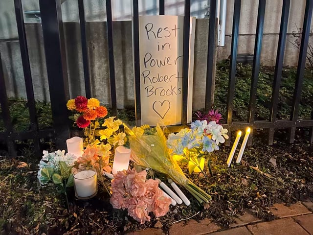 A memorial was set up for Robert Brooks outside of Monroe County Jail on Dec. 30.