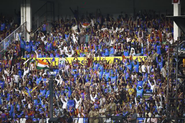 Cricket - First One Day International - India v England - Vidarbha Cricket Association Stadium, Nagpur, India - February 6, 2025 India fans in the stands REUTERS/Anushree Fadnavis