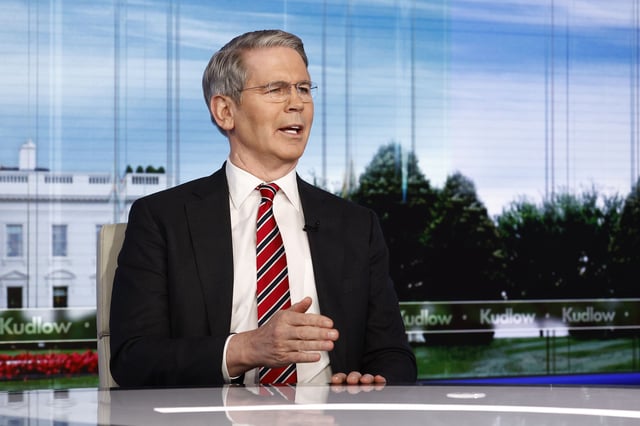 Treasury Secretary Scott Bessent in an interview with Larry Kudlow at Fox Business Studios on February 5 in Washington, DC.