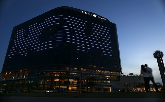 The NCAA logo is seen on the side of a hotel in Dallas, Texas, March 30, 2013. REUTERS/Jim Young/File Photo