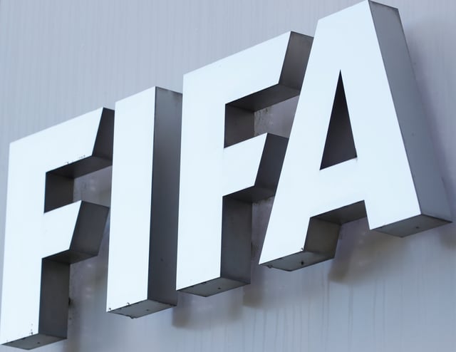 FIFA's logo is seen in front of its headquarters in Zurich, Switzerland August 5, 2020. REUTERS/Arnd Wiegmann/ File Photo