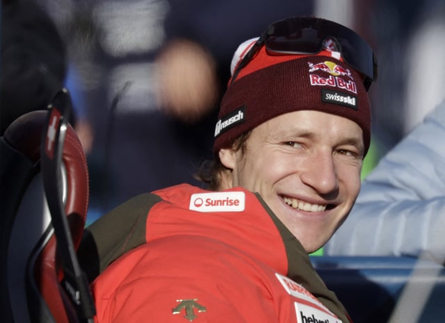 Alpine Skiing - FIS Alpine World Ski Championships - Men's Super G - Saalbach, Austria - February 7, 2025 Switzerland's Marco Odermatt reacts REUTERS/Leonhard Foeger
