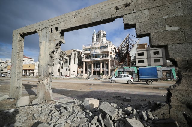 The Grand Palace hotel stands damaged, amid a ceasefire between Israel and Hamas, after a proposal by U.S. President Donald Trump for the U.S. to take over Gaza and displace its residents, in Gaza City February 6, 2025. REUTERS/Dawoud Abu Alkas