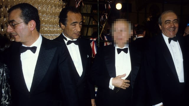 Ali Fayed, left, with his brothers, Salah, second left, and Mohamed, right