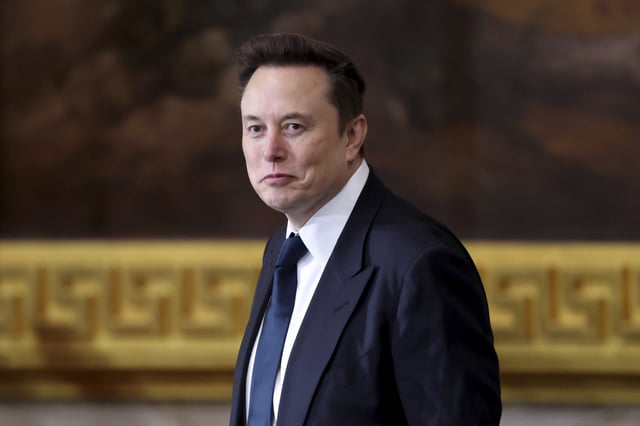 Elon Musk arrives before the 60th Presidential Inauguration in the Rotunda of the U.S. Capitol in Washington, Monday, Jan. 20, 2025.