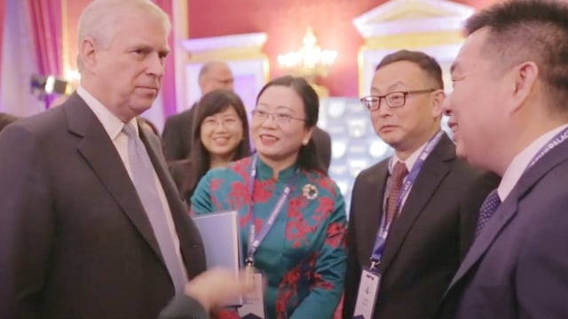 Prince Andrew with Yang Tengbo, second from right, at a Pitch@Palace event at St James’s Palace