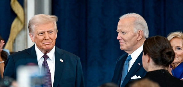 US-Präsident Donald Trump und sein Vorgänger Joe Biden bei Trumps Amtseinführung