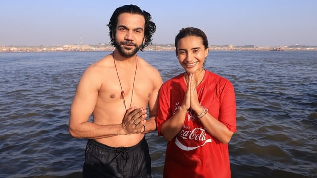 Rajkummar Rao and Patralekhaa went to Mahakumbh Mela.