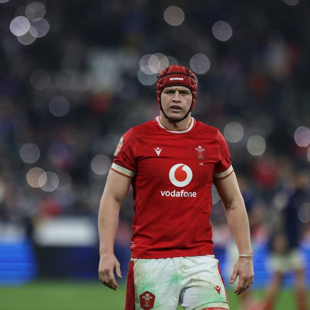 Wales' flanker James Botham looks on