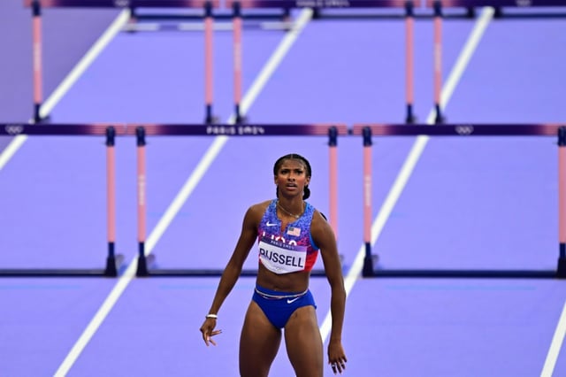 Olympic 100m hurdles champion Masai Russell extended her unbeaten start to the indoor season with victory in the 60m hurdles at the Millrose Games on Saturday