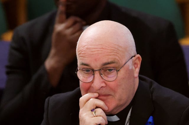 Archbishop of York Stephen Cottrell looks on, at the Church of England General Synod, in London, Britain, February 10, 2025. REUTERS/Toby Melville/ File Photo