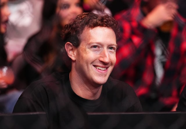 Mark Zuckerberg at the UFC 298 event on February 17, 2024, in Anaheim, California.