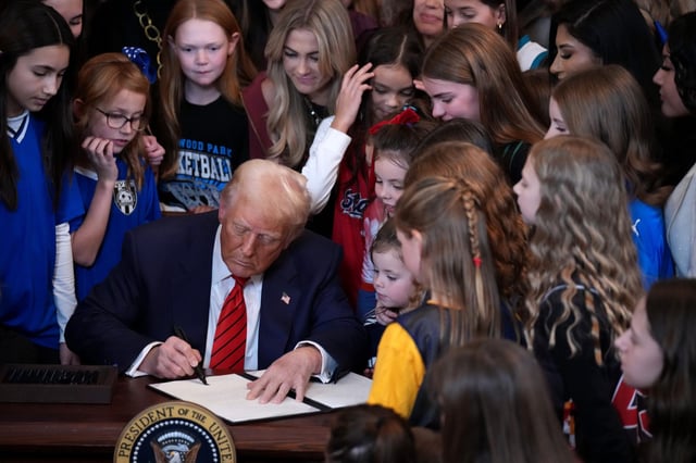 Donald Trump is pushing for the Olympics to ban transgender female athletes.