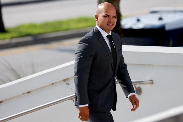 Walt Nauta, personal aide to U.S. President Donald Trump, arrives at Alto Lee Adams Sr. U.S. Courthouse, in Fort Pierce, Florida, U.S. August 10, 2023. REUTERS/Marco Bello/File Photo