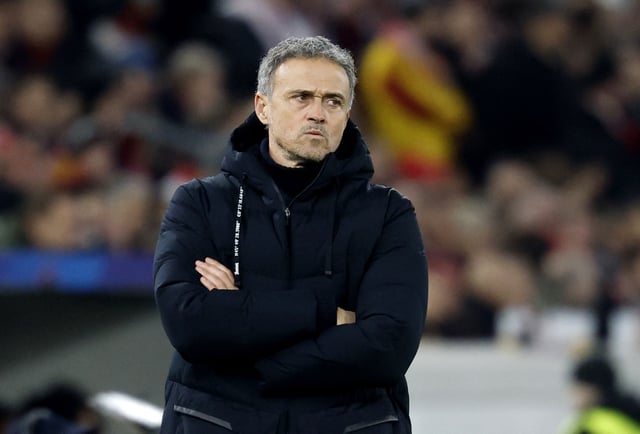 Soccer Football - Champions League - VfB Stuttgart v Paris St Germain - MHPArena, Stuttgart, Germany - January 29, 2025  Paris St Germain coach Luis Enrique reacts REUTERS/Heiko Becker/File Photo