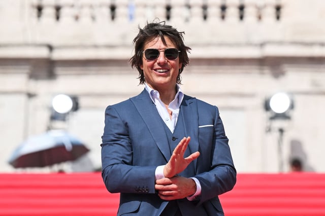US producer and actor Tom Cruise poses on the Spanish Steps ahead of the premiere of &#34;Mission: Impossible - Dead Reckoning Part One&#34; movie in Rome, on June 19, 2023. (Photo by Tiziana FABI / AFP) (Photo by TIZIANA FABI/AFP via Getty Images)