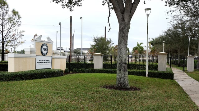 Across Florida, at least 85 campuses with significant voucher growth advertise tuition of $15,000 or more, an Orlando Sentinel analysis has found. North Broward Preparatory School in Coconut Creek, shown here on Monday, Jan. 13, 2025, saw scholarship use jump from about 160 students to more than 1,000. (Carline Jean/South Florida Sun Sentinel)
