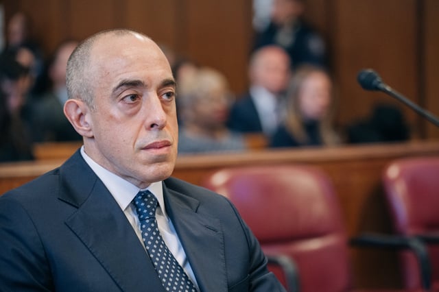 Attorney Emil Bove looks on at sentencing hearing in front of New York State Judge Juan Merchan at Manhattan Criminal Court on January 10, 2025 in New York City.