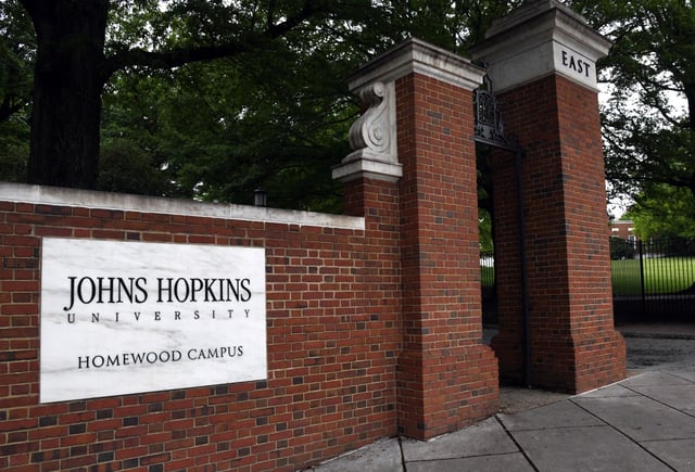 This is the east entrance to the Johns Hopkins University Homewood campus. June 11, 2020