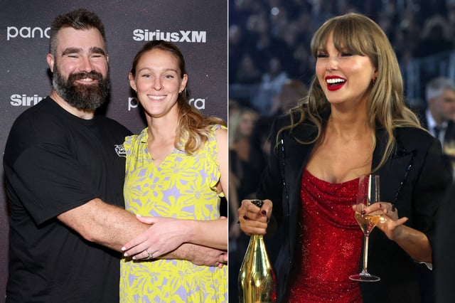 Jason Kelce and Kylie Kelce attend Chris Stapleton&#39;s Performance Live From The Fillmore New Orleans for SiriusXM and Pandora on February 06, 2025 in New Orleans, Louisiana. Taylor Swift attends the 67th Annual GRAMMY Awards at Crypto.com Arena on February 02, 2025 in Los Angeles, California. (