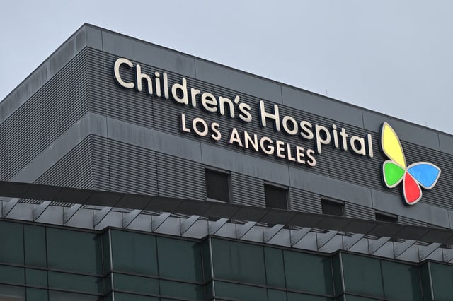 An exterior view of Children&#39;s Hospital Los Angeles (CHLA) on February 6, 2025.